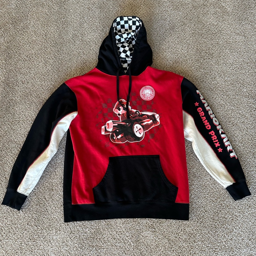 Universal Studios Hollywood Super Nintendo World Mario Kart Grand Prix Hoodie L